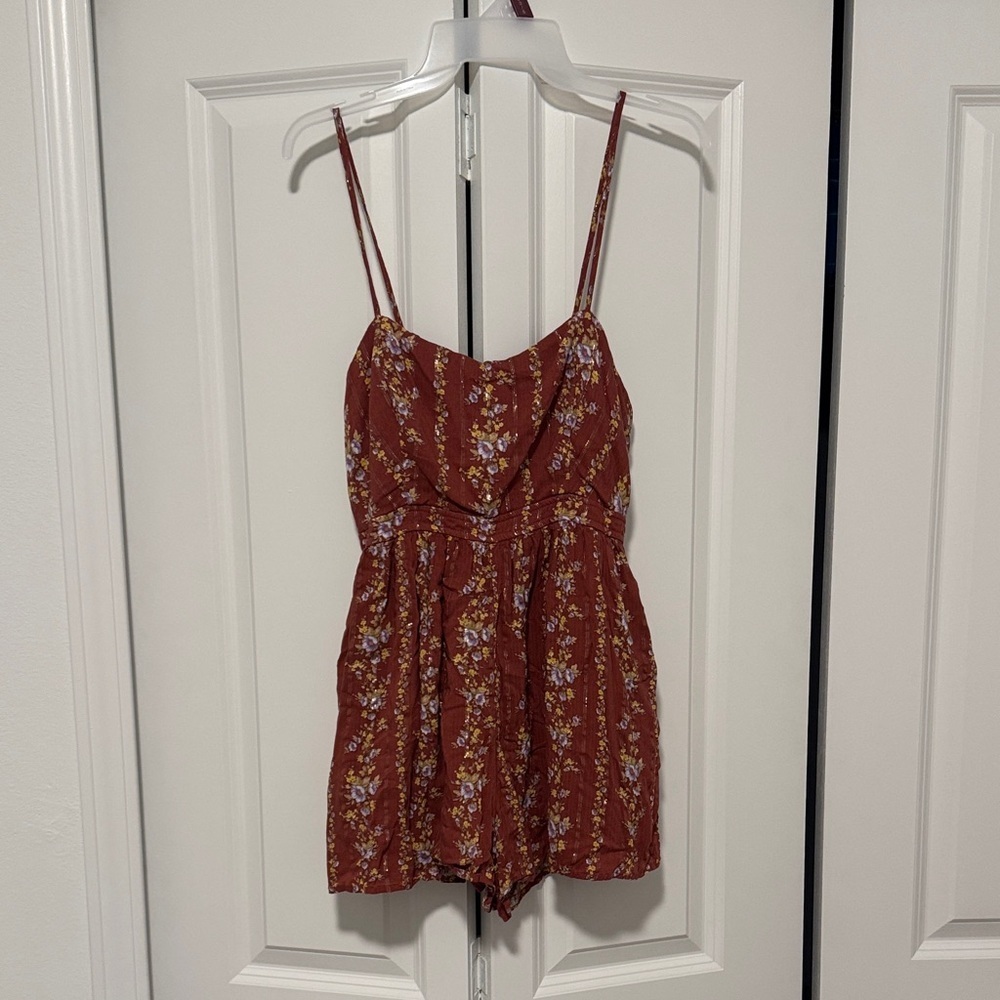 Forever 21 Rust Floral Romper